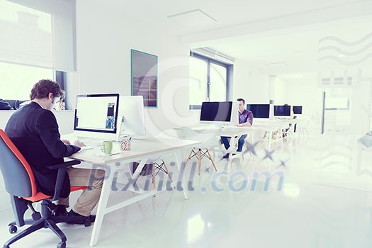 startup business, software developer working on computer at modern office startup business, software developer working on computer at modern office