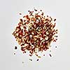 A mix of flavoring spices for the cooking of natural organic homemade food. Food and cuisine ingredients on a white with copy space. Flat lay