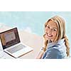 Businesswoman working with laptop in offfice