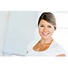 Young attractive businesswoman in office