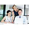 Team of business people working together