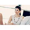 Businesswoman having discussion with collegues