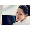 Businesswoman working with laptop in offfice