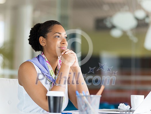 Young woman in an office Young woman in an office