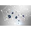 Background technology concept with crypto currency symbols. Mixed media