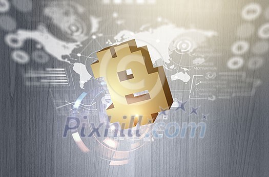 Background technology concept with crypto currency symbols. Mixed media Background technology concept with crypto currency symbols. Mixed media