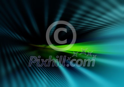 abstract geometric blurred background with straight divergent lines dimly light up and a green flashed element in the center abstract geometric blurred background with straight divergent lines dimly light up and a green flashed element in the center