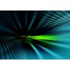 abstract geometric blurred background with straight divergent lines dimly light up and a green flashed element in the center