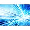 abstract geometric background with illuminated straight light lines in blue and white colour