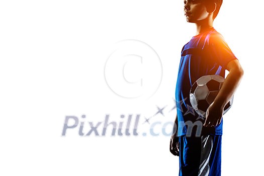 Kid with a ball, isolated on white background Kid with a ball, isolated on white background