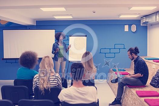 Young african american Speaker Seminar Corporate Business Meeting Concept Young african american Speaker Seminar Corporate Business Meeting Concept