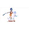 Double exposure of young sporty runner woman at track. Mixed media