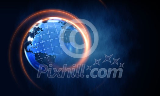 Background conceptual image with media world map. 3d rendering Background conceptual image with media world map. 3d rendering
