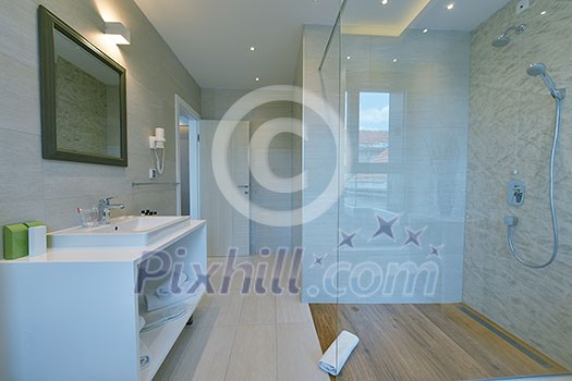 minimalistic bathrom in modern hotel with luxury details minimalistic bathrom in modern hotel with luxury details