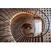 Paris, France - August 05, 2006: Top view of the architectural element of the spiral staircase in the gallery of Vivienne