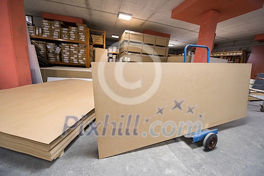 production Department of a big modern wooden furniture factory production Department of a big modern wooden furniture factory