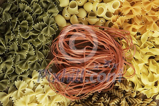 Variety of types and shapes of dry Italian pasta Variety of types and shapes of dry Italian pasta