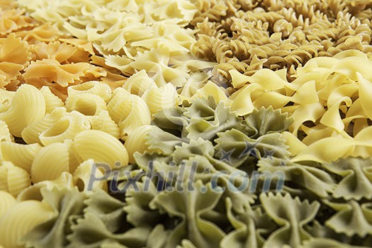 Variety of types and shapes of dry Italian pasta Variety of types and shapes of dry Italian pasta