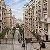 Stairs at Montmartre, From the top of a typical staircase in Montmartre Hill. Paris, France