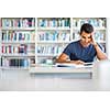 Students in a library