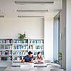 Students in a library