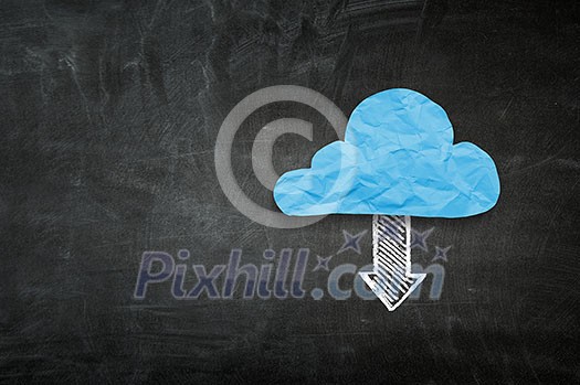 Concept of wireless connection and cloud computing. Mixed media Concept of wireless connection and cloud computing. Mixed media