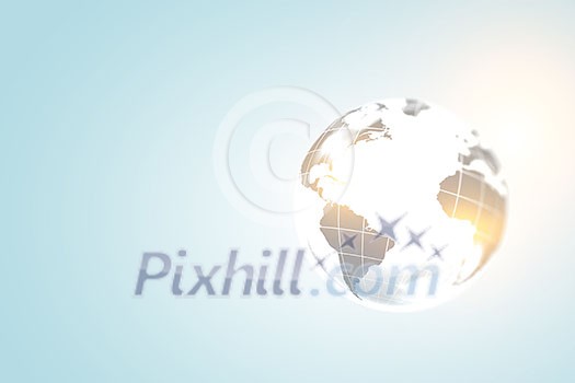 Futuristic globalization background concept with digital globe Futuristic globalization background concept with digital globe
