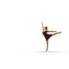 Female dancer ballerina jumping on white background