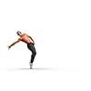 Young hip hop dancer performing over white background