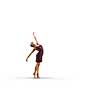Female dancer ballerina jumping on white background