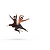 Male and female dancers acting on white background
