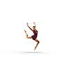 Female dancer ballerina jumping on white background