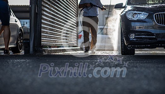 Car in a car wash Car in a car wash