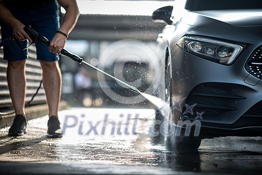 Car in a car wash Car in a car wash
