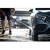 Car in a car wash