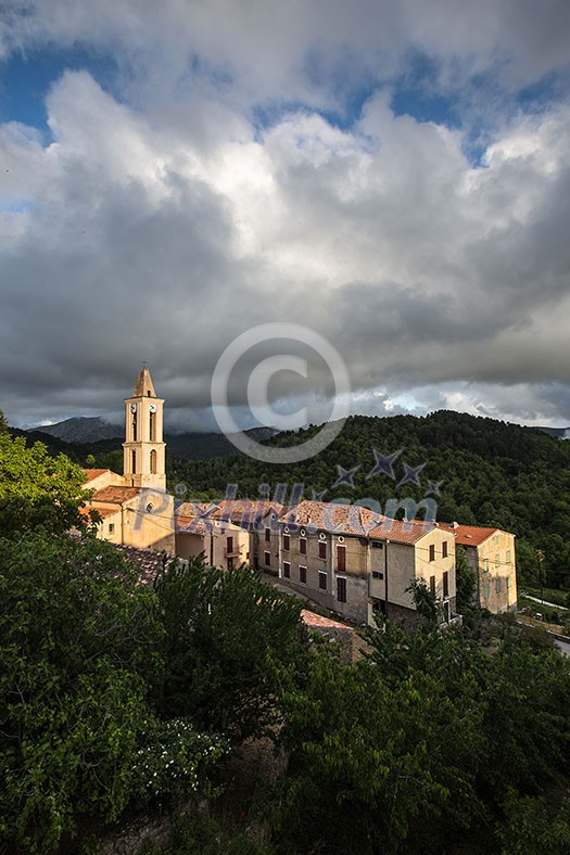 View of a mountain village in Corsica. (village of Evisa) View of a mountain village in Corsica. (village of Evisa)