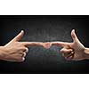 Hand of person who is willing to make a deal .