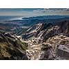 Carrara mountains. quarry - the place where Michealangelo sourced the marble for David,  Massa-Carrara Tuscany Italy - high resolution panoramic image