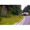 Traffic accident  Truck and Car crash accident on the beautiful nature road