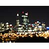 Blurred bokeh lights of night big city 