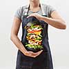 Homemade sandwich from natural fresh shrimp and vegetables in the woman's hands on a light grey background with copy space.