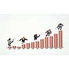 Top view of business people and graphs and diagrams on floor