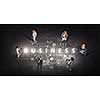 Top view of business people and teamwork concept on floor