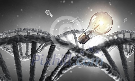 Science background image with DNA molecule 3D illustration Science background image with DNA molecule 3D illustration