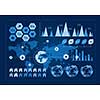 Futuristic user interface with business infographs and icons
