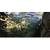 Panorama of Lauterbrunnen valley in the Bernese Alps, Switzerland.