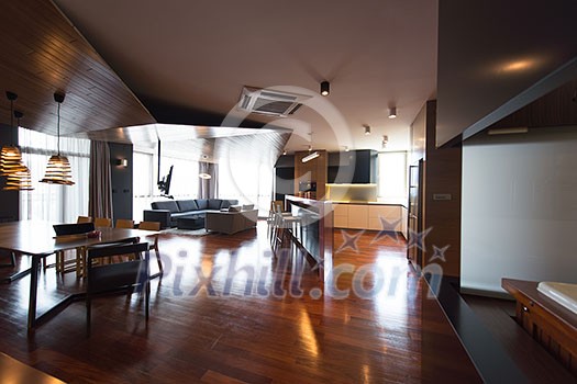 Architecture, Interior, modern apartment, wide living room Architecture, Interior, modern apartment, wide living room
