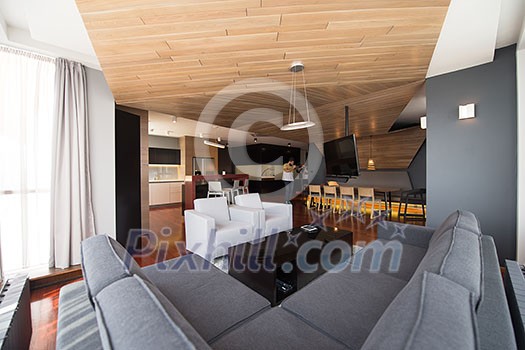 Architecture, Interior, modern apartment, wide living room Architecture, Interior, modern apartment, wide living room