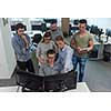 startup business people group working as team to find  solution