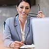 Portrait Of Successful Businesswoman Entrepreneur At Busy startup Office